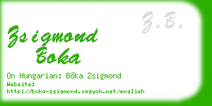 zsigmond boka business card